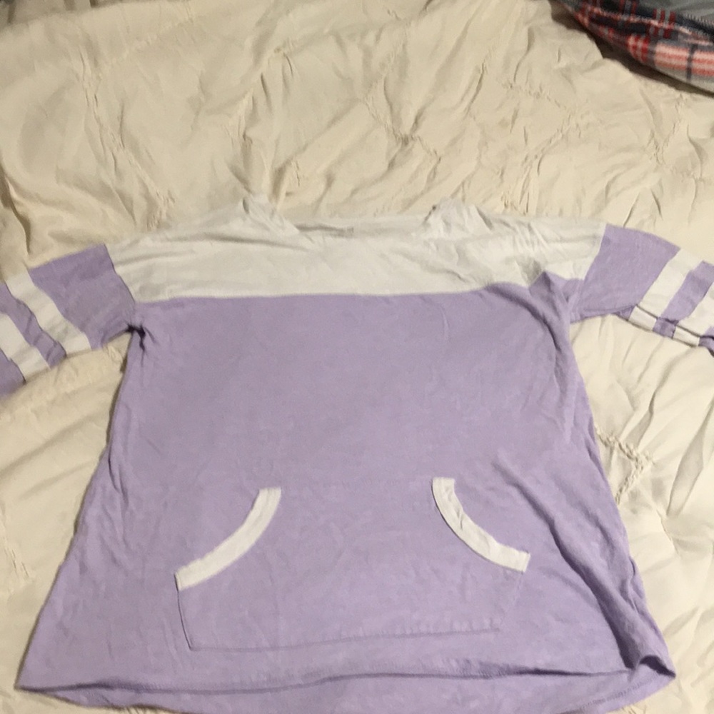 Purple long sleeve shirt.